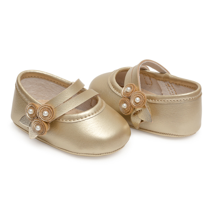 Sapatinho store dourado bebe